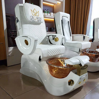 White Luxury Foot Massage Chair With 4 Sets of Simulation Massage Sofa 180 Degrees Spa Manicure Pedicure Chair
