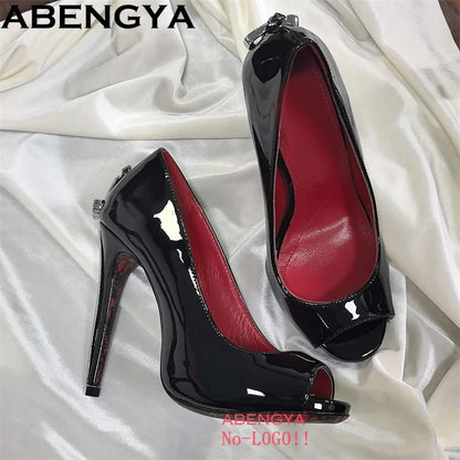 2025 Super High Heels Leather Sandals Women Open Toe High Heel Party Shoes Summer Ankle Strap Women's Gladiator Sandalias Mujer