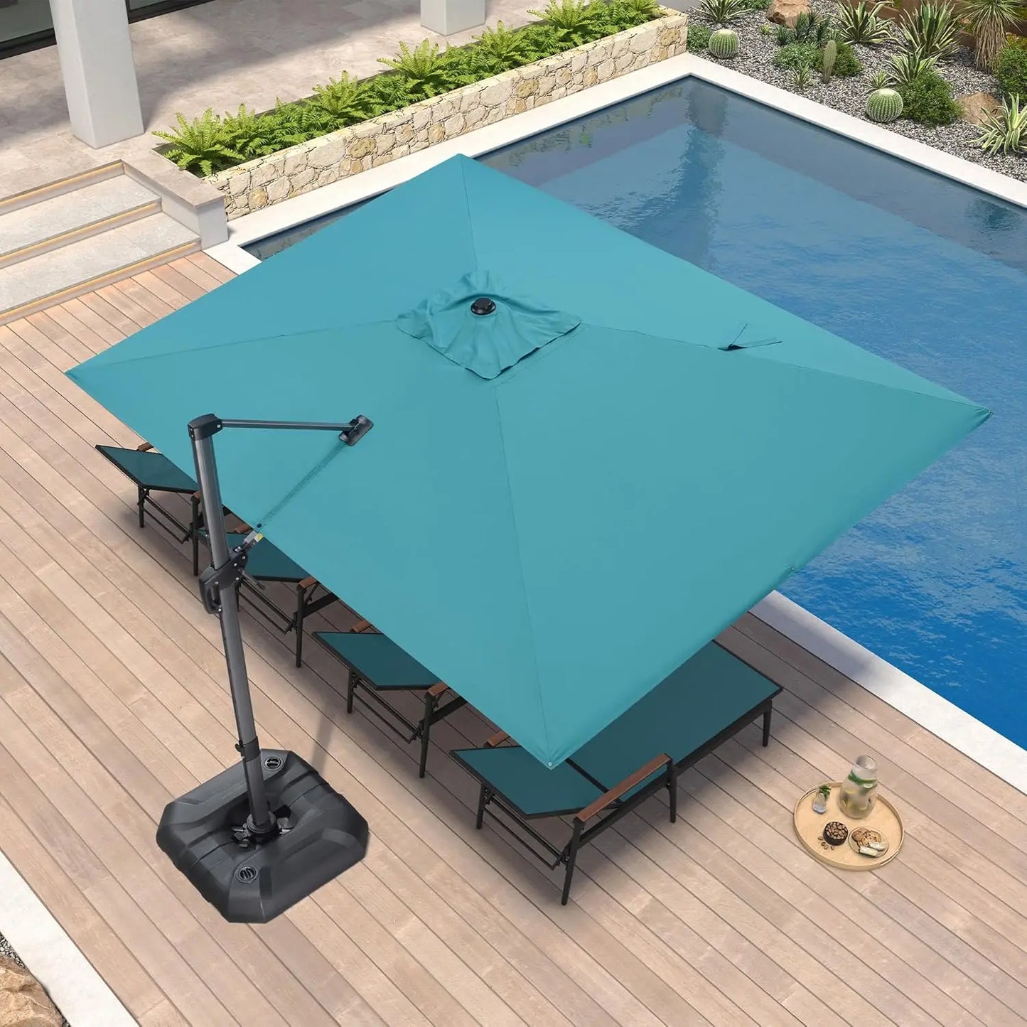 9' X 11.5' Patio Umbrella Outdoor Cantilever Rectangle Umbrella Aluminum Offset Umbrella with 360-degree Rotation, Customized