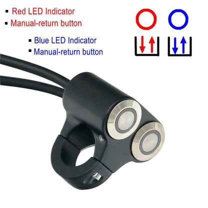 LMoDri 22mm Handlebar Motorcycle Switches ATV Scooter Headlight Hazard Brake Fog Light Switch ON-OFF Aluminum With Indicator DIY