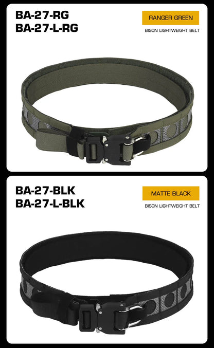 Tactical Ferro-style Bison Lightweight Belt with Quick Detach Metal D-Ring Buckle MOLLE Men's Waist Belt Hunting Pistol Airsoft
