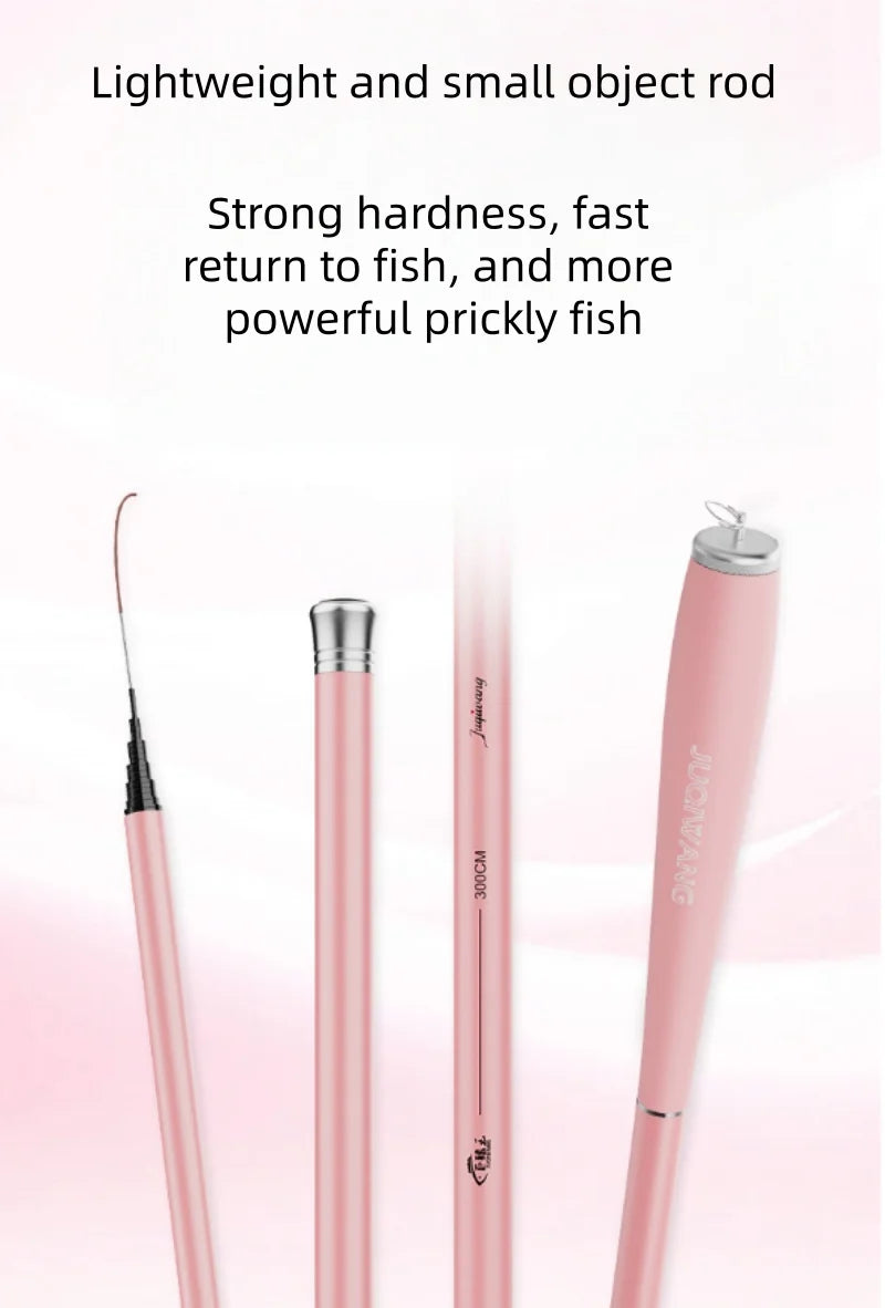 Pink Ultra Light Telescopic Fishing Rod 1.5-3 Meters Carbon Fiber Mini Handheld Fishing Rod Portable Children's Fishing Tool