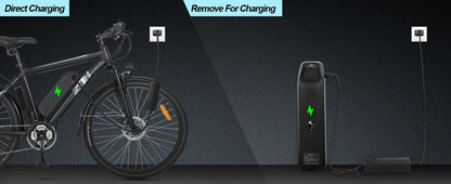 500W Peak Motor Electric Bicycle for Adults,26'' Fat Tire Electric Bike,374.4Wh/10Ah Battery,21-Speed E-bike