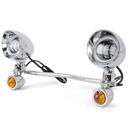 Motorcycle Headlight Spot Fog Light With Turn Signal Light Bar For Harley Cruisers Kawasaki Suzuki Honda VT VTX Shadow