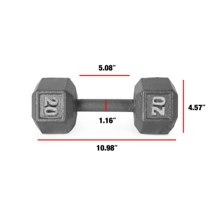 20lb Hex Dumbbell for Home Gym, Strength Training, Fitness Equipment for Men & Women