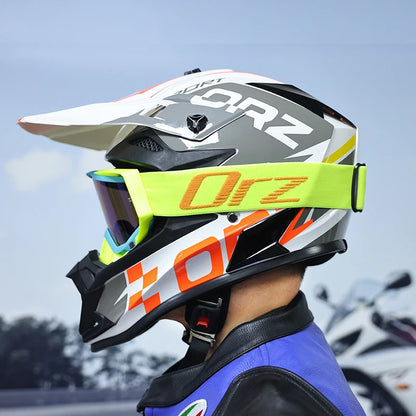 ORZF16-Off road motorcycle helmet, men's and women's rally helmet, mountain bike riding speed drops in all seasons