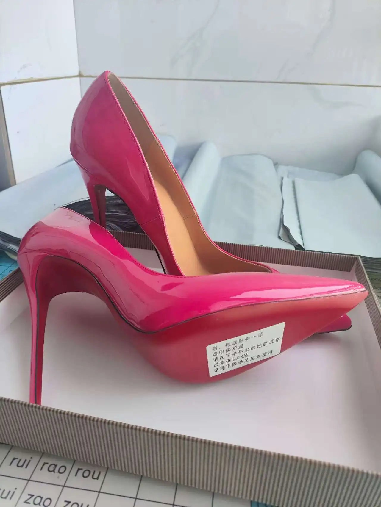 35-48 size slim high heels women's high heels sexy pointed wedding shoes party high heels patent leather neutral shoes