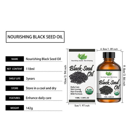 Pure Black Seed Oil Essence Multipurpose Deep Nourishing Oil for Face Body Hair Scalp Soothing Hydrating Refreshing Skincare Oil