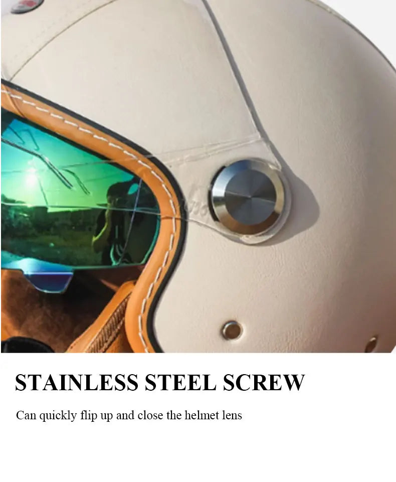 Handmade leather dot certified helmet helmet motorcycle for men for fall and winter seasons capacete de moto masculino