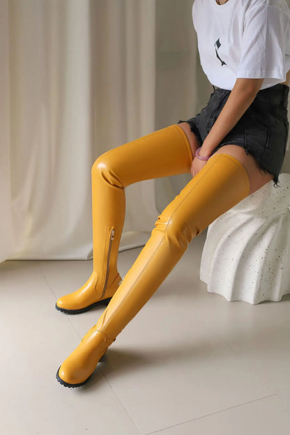 Winter New Plus Size 48 Women's Over The Knee Boots Thick Heel Long Tube Boots Platform Shoes