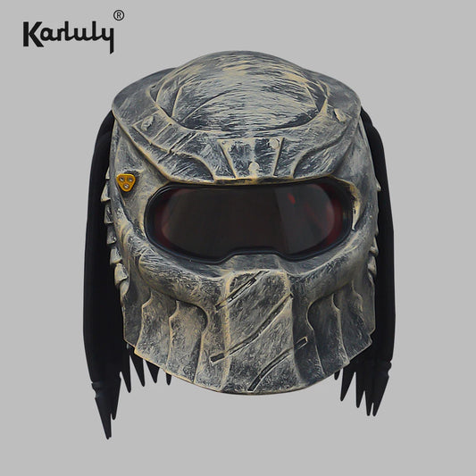 Personalized Full Coverage Predator Carbon Brazed Special Shape Helmet Vintage Motorcycle Sports Bike Full Face Party face mask