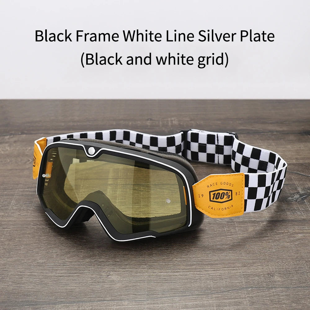 NEWEST Motorcycle Retro Goggles Skiing Glasses Outdoors Motocross Sunglasses Helmet Riding Racing Cafe Racing Mountain Bike ATV
