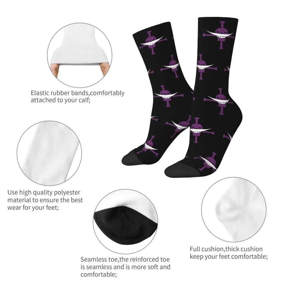 Fashion Men's Socks Harajuku Tony Tony Choppers Sock Luffys Zoros Trafalgar Law Anime Women's Socks Spring Summer Autumn Winter