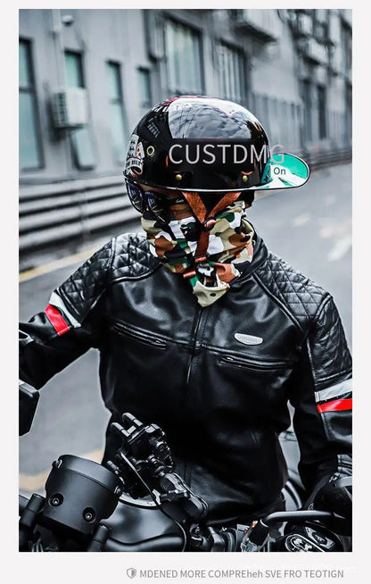 Retro Bucket Half Helmet for Men & Women - Motorcycle & Electric Bike Safety Helmet