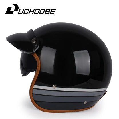DOT Certificated Retro Motorcycle Helmet Cafe Racer Open Face Casco Moto Motorcycle Accessories Men Moto Helmets