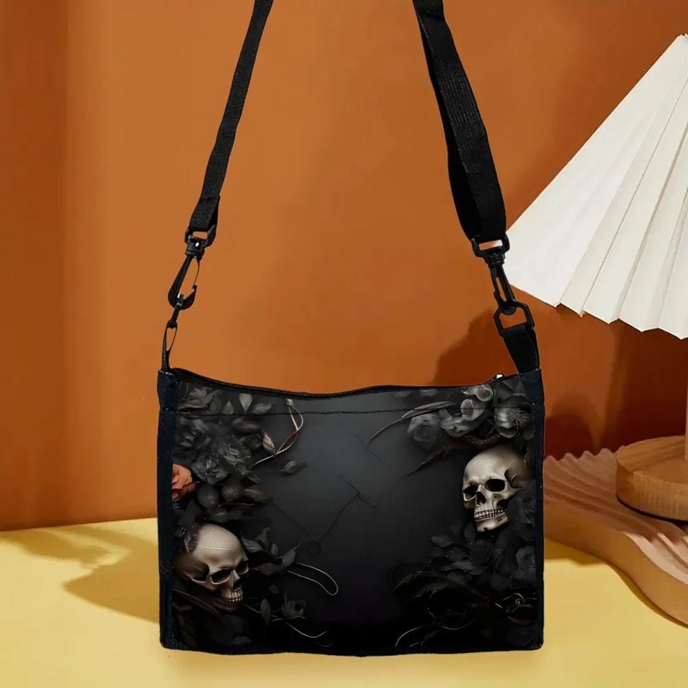 Stylish Skull Print Crossbody Bag Shoulder Bags Large Capacity Women Handbag Portable Storage Bag Messenger Bag Gift