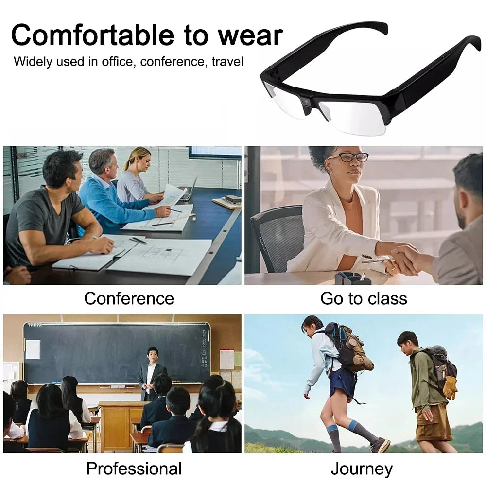 HD 1080P Mini Camera Meetings DVR Protable Glasses Cam Sports Video Small Outdoor Camcorder Conference Process Driving Etc