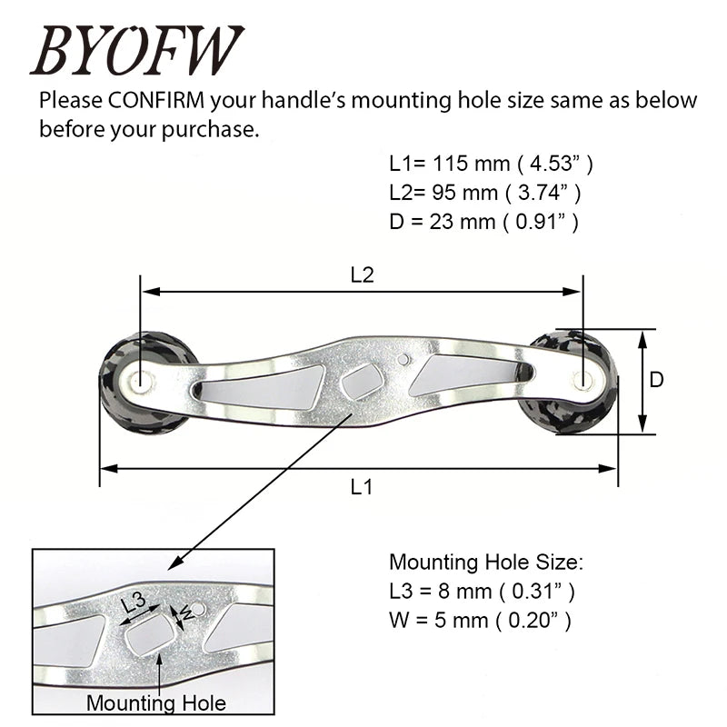 BYOFW Gunsmoke Baitcasting Fishing Reel Handle Camouflage Knobs For Abu Garcia Daiwa DIY Tool 4 Stainless Steel Ball  Bearings