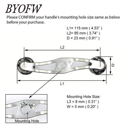 BYOFW Gunsmoke Baitcasting Fishing Reel Handle Camouflage Knobs For Abu Garcia Daiwa DIY Tool 4 Stainless Steel Ball  Bearings