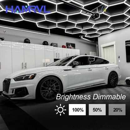 Hexagon Dimmable LED Ceiling Light Modern Honeycomb Panel with 3-Level Dimming 100%/50%/20% for Living Room Bedroom Salon Garage