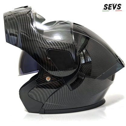 Small Modular Electric Motorcycle Helmet Bluetooth Dual Visor Helmet with Large Rear Wing 3C DOT Certified Safety Gear