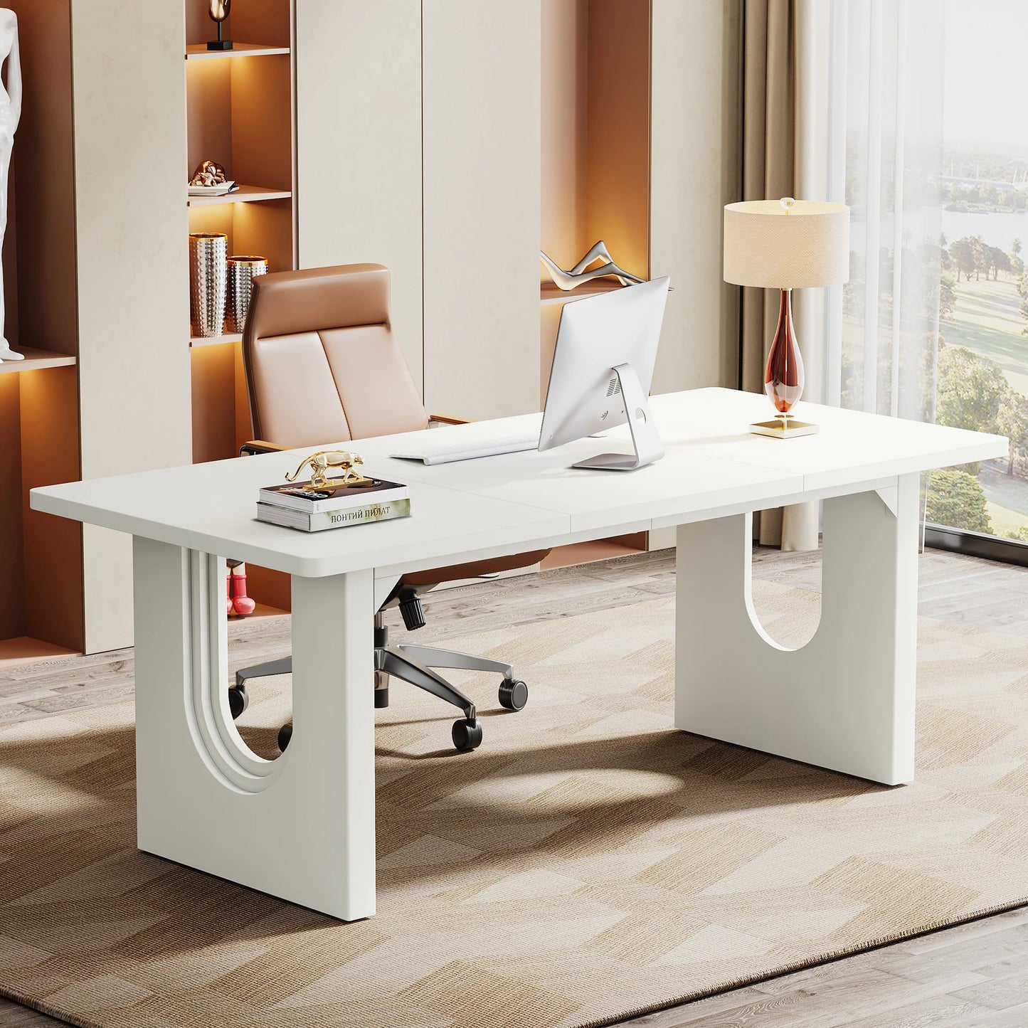 Tribesigns Executive Desk, 70.9" Large Office Computer Desk, Conference Table Meeting Room Table, Workstation Business Furniture