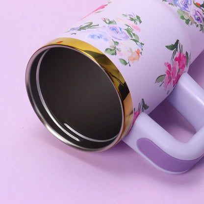 14oz Car Cup 304 Stainless Steel Insulated Travel Tumbler with Handle Straw Lid & Cold Retention for Vehicle, Office, Gifts