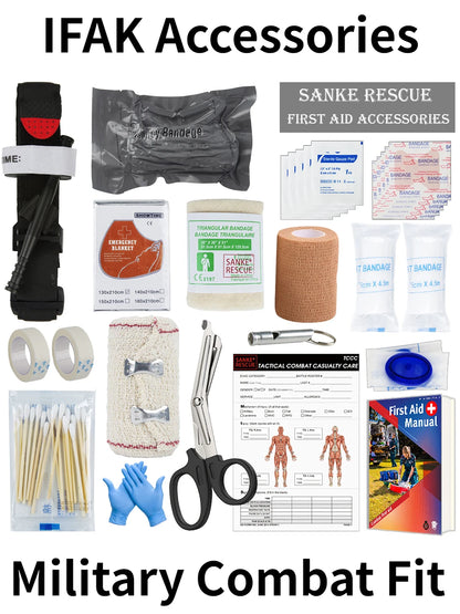 Survival First Aid Accessories Survival Military Full Set Outdoor Gear Emergency Kits Trauma Bag Camping Hiking IFAK Adventures