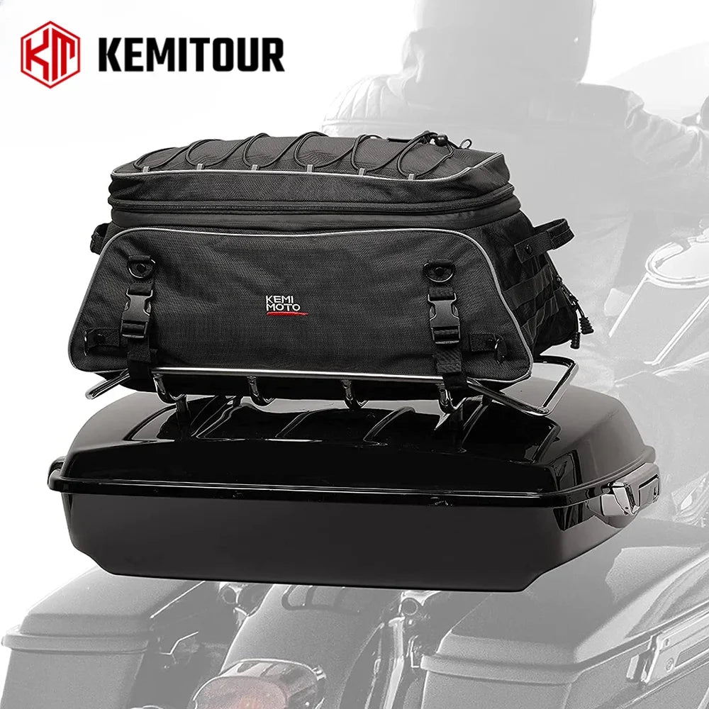 Motorcycle Travel Luggage Tour-Pack Rack Bag Soft Trunk Bag for Touring Road King Street Glide Road Glide Motorcycle Accessories