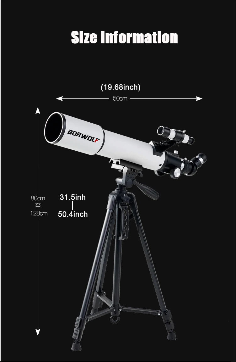 BORWOLF 70500 Professional Astronomical Telescope for Space Monocular  70MM Lens Powerful Night Vision for Star and Moon