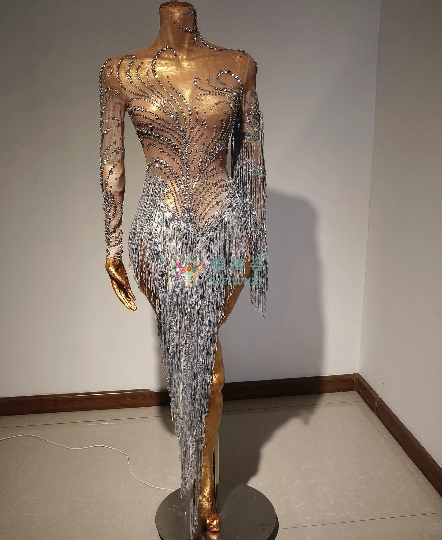 Latin Dance Costume for Adults and Child Customized Senior AB Stones Fringe Dresses Team Latin Professional Performance Clothing