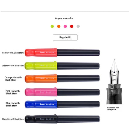 PILOT Kakuno Transparent Demo Student Fountain Pen,FKA-1SR Best for Practice,Calligraphy Available in EF/F/M Nibs Fun&Functional