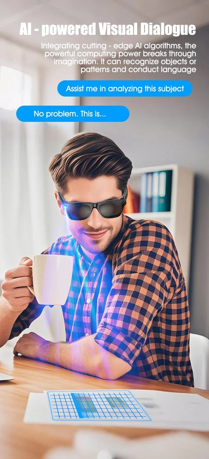 8K HD Smart Glasses AI GPT Camera Bluetooth Call 260Mah Battery Voice Assistant Translate office Identify Objects Smart 2026 New
