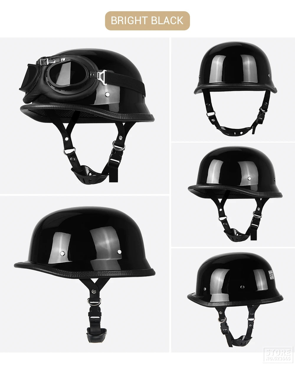 Motorcycle Helmet Half Face Helmet Capacete De Moto Retro Casco Moto German Vintage Moto Half Helmet Motorbike DOT Certification
