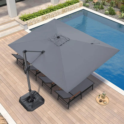 9' X 11.5' Patio Umbrella Outdoor Cantilever Rectangle Umbrella Aluminum Offset Umbrella with 360-degree Rotation, Customized