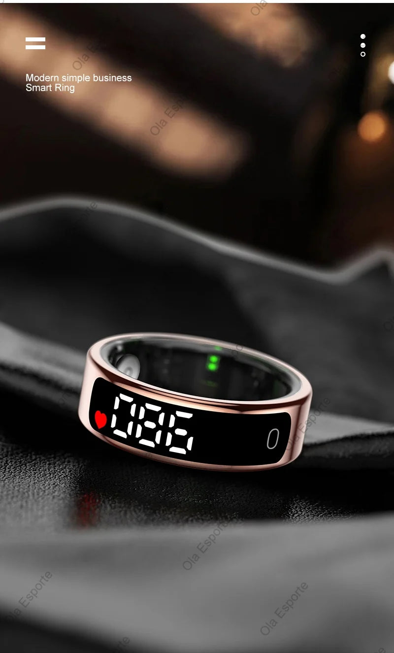 Smart Ring with Display Screen and Touch for Men Women, Health and Sleep Monitor, 5ATM Waterproof, Multi-sport Mode, Smartring
