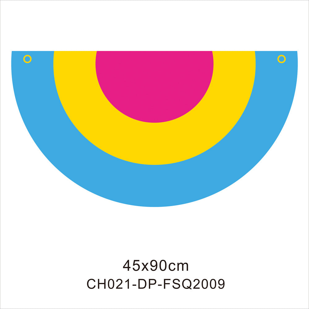 45*90cm Rainbow Flag Fan Shaped Gay  Semicircle LGBT Pride Lesbian Bisexual Transgender Pansexual Asexual Banner