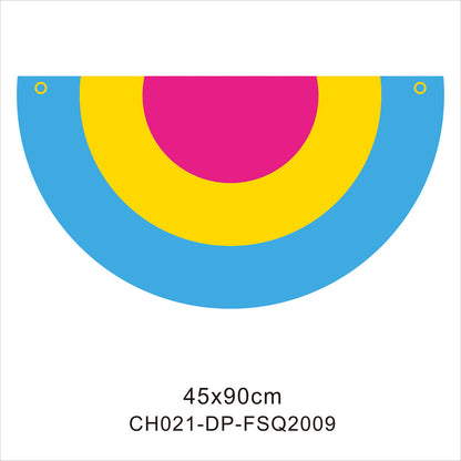 45*90cm Rainbow Flag Fan Shaped Gay  Semicircle LGBT Pride Lesbian Bisexual Transgender Pansexual Asexual Banner