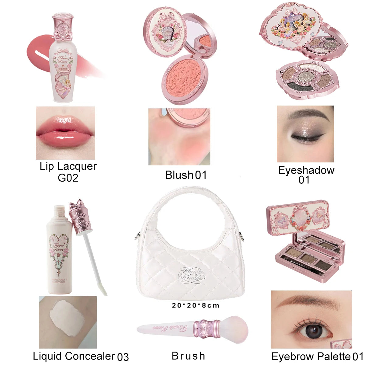 Flower Knows Midsummer Fairytale Makeup Set Velvet Blush Gloss Eyeshadow Long Lasting Cruelty Free Daily Wear Gift for Girls