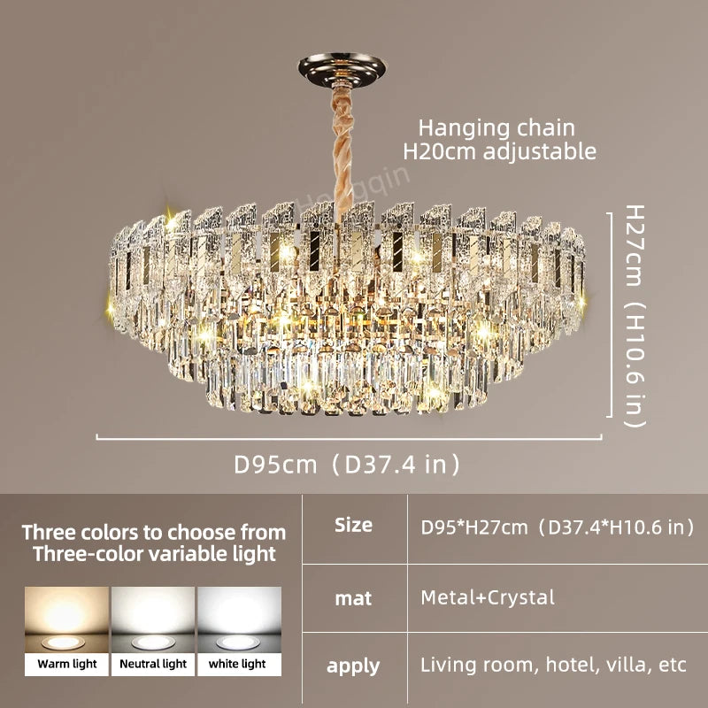 Crystal Hanging Lamps for Living Room Chandelier for Dining Room French Large Nordic Bedroom HQ Ceilling Light Pendant Lamp
