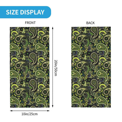 Custom Black Bandana Pattern Bandana Neck Gaiter for Hiking Cycling Women Men Wrap Scarf Paisley Style Headband Warmer