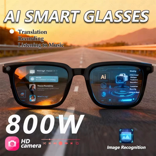New AI Smart Glasses AI Translation 8MP HD Camera 4K Shooting Image Conversation Recording Listening To Music Smart Glasses 2026