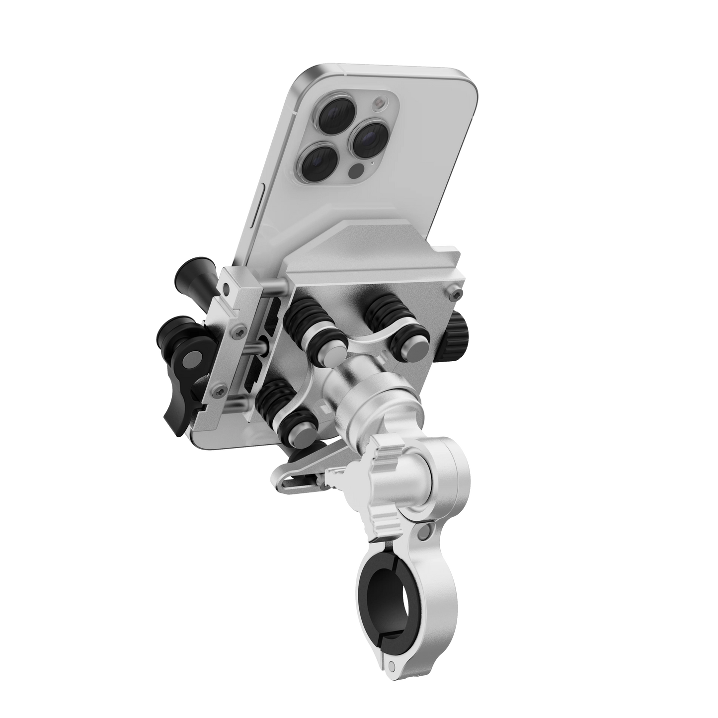 Motorcycle Phone Holder Universal Alloy Shock-Absorbing Motos Bicycle Handlebar Navigation Bracket 360° Rotary Adjustable Stand