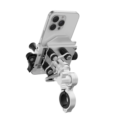Motorcycle Phone Holder Universal Alloy Shock-Absorbing Motos Bicycle Handlebar Navigation Bracket 360° Rotary Adjustable Stand