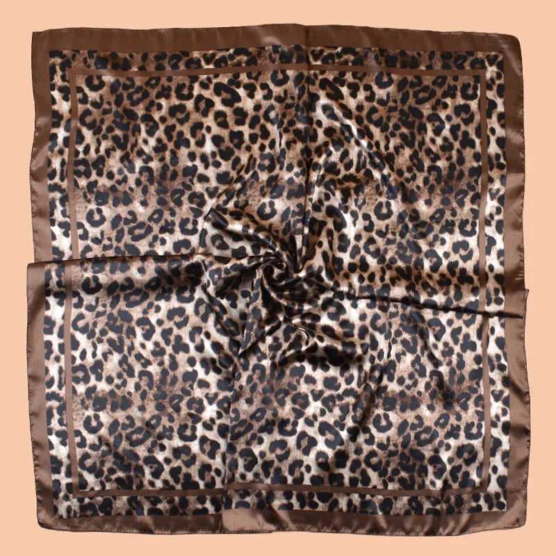 1PCS Women's Sexy Multicolor Leopard Print Woven Scarf Large Fashionable Headscarf for Travel Party Ladies Silk Square Scarf