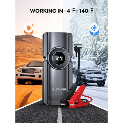 Car 3500A Portable 12V Jump Starter Power Bank 12V Auto Battery Charger Booster Starting Device with Air Compressor 4 in 1