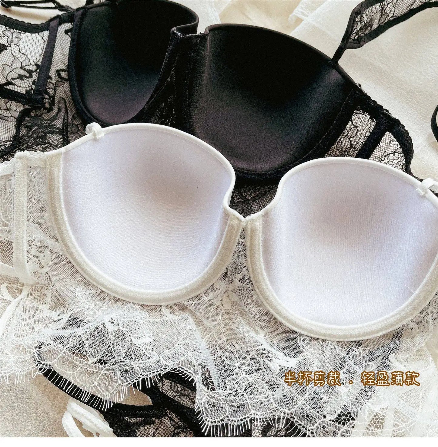 Women Lace Push Up Bra Wireless Thin Cotton Underwire Shaping Bras Anti Sagging Bralette 2 Piece Panty Set Sexy Lingerie S-XL
