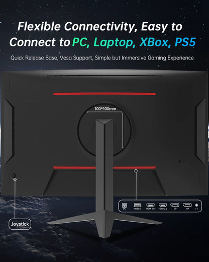 KTC 32 Inch Curved Monitor VA 1500R, 2K QHD 1440P@180Hz Gaming Monitor, 1ms MPRT, FreeSync Premium, G-Sync, HDR10, 122%sRGB, VES