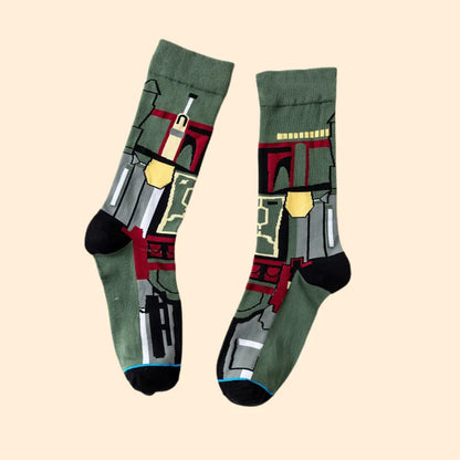 1 pair Autumn Winter Anime Socks Movie Women socks Master Yoda R2-D2 Cosplay Socks Wookiee Jedi Knight Novelty Men's Socks 37-45
