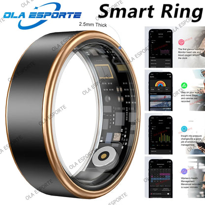 2025 Smart Ring Gesture Control Wireless Bluetooth Heart Rate Blood Pressure Monitor 5ATM Waterproof Health Smartring Men Women